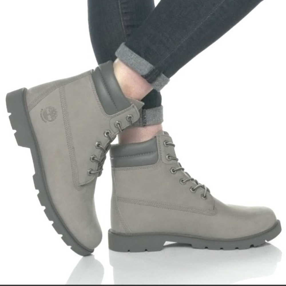 Timberland Women's Linden Woods 6 inch Waterproof Light Gray Boots -  9 / 40 EUR